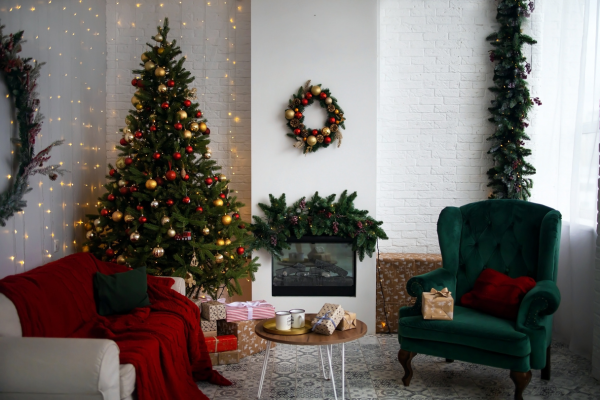 zimní textilie a útulný interiér